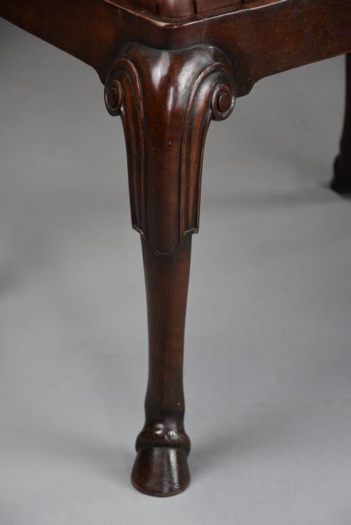 LATE 19TH CENTURY WALNUT CABRIOLE LEG STOOL IN THE QUEEN ANNE STYLE - ADDITIONAL PHOTO 9