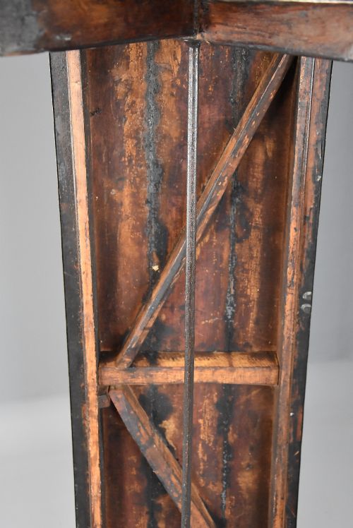 EARLY 19TH CENTURY SYCAMORE TRESTLE ENDED TAVERN TABLE OF FINE PATINA - ADDITIONAL PHOTO 14