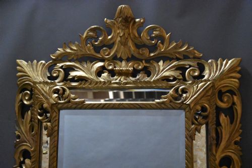 LARGE LATE 19THC HIGHLY DECORATIVE SUPERBLY CARVED ITALIAN GILTWOOD CUSHION MIRROR PROBABLY FLORENTINE - ADDITIONAL PHOTO 2