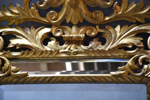 LARGE LATE 19THC HIGHLY DECORATIVE SUPERBLY CARVED ITALIAN GILTWOOD CUSHION MIRROR PROBABLY FLORENTINE - ADDITIONAL PHOTO 8