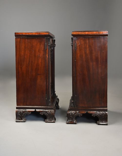 SUPERB RARE PAIR OF MID 18TH CENTURY MAHOGANY CHIPPENDALE PEDESTAL CABINETS OF EXCEPTIONAL COLOUR - ADDITIONAL PHOTO 10