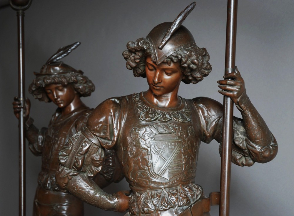 19th century pair of superb quality spelter figures in the manner of Miroy Freres (Paris)