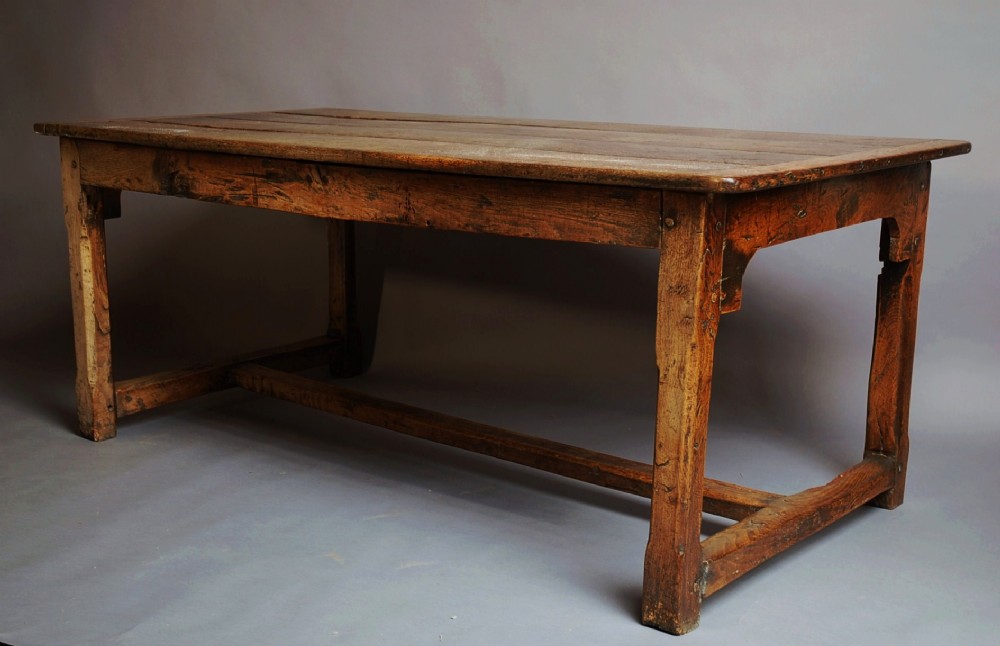 Welsh late 18th century oak farmhouse table of superb patina