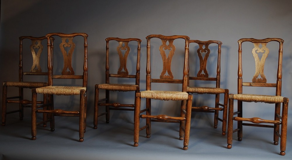 Set of six fine quality ash country chairs