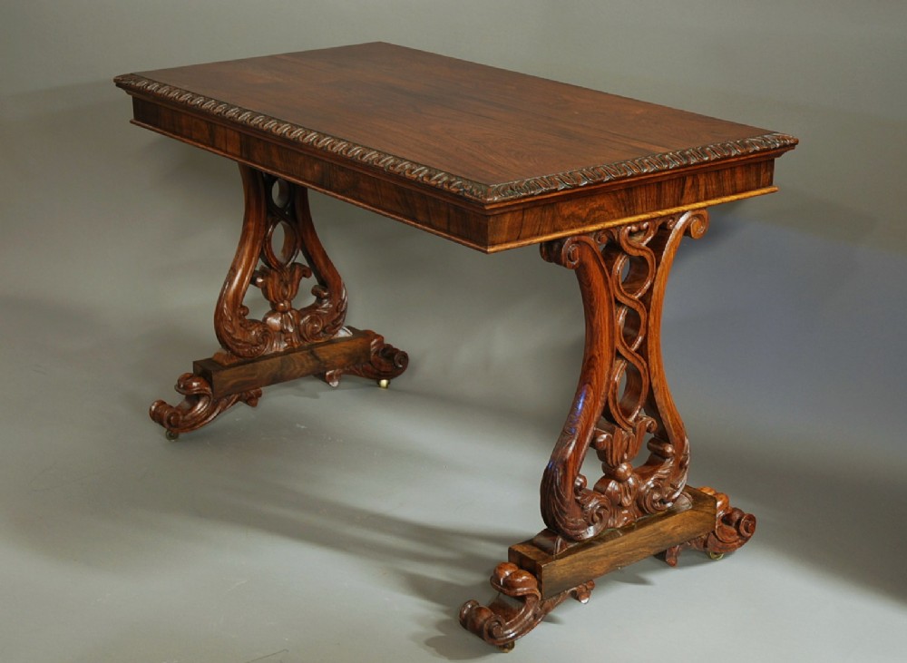 Mid 19th century rosewood writing table of fine quality