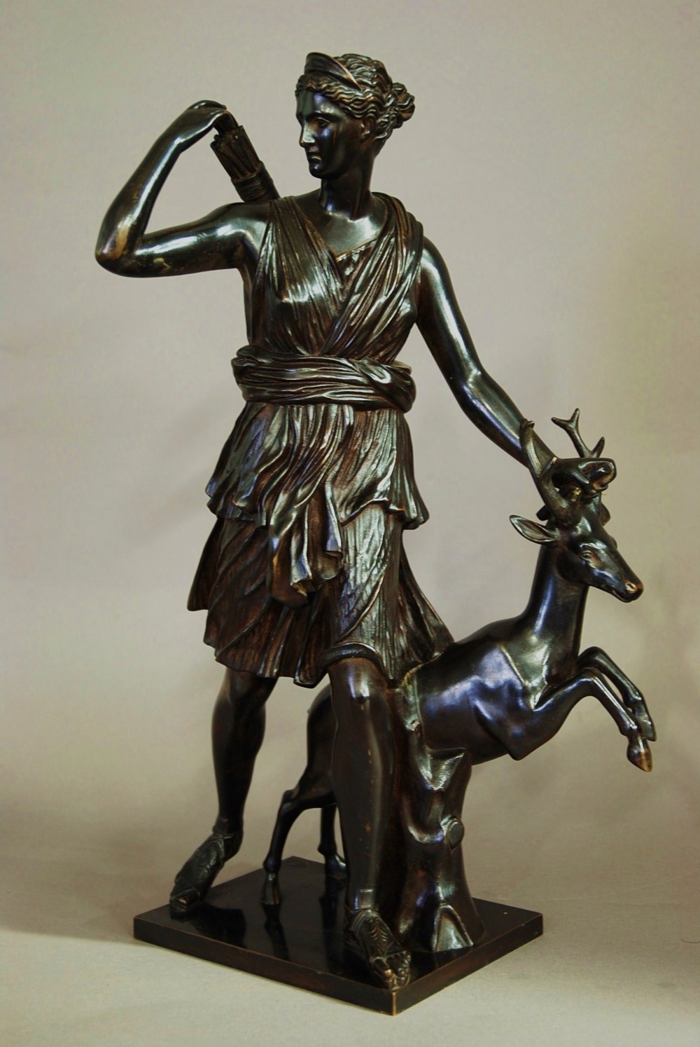 19th century bronze figure 'Diana of Versailles' after the antique