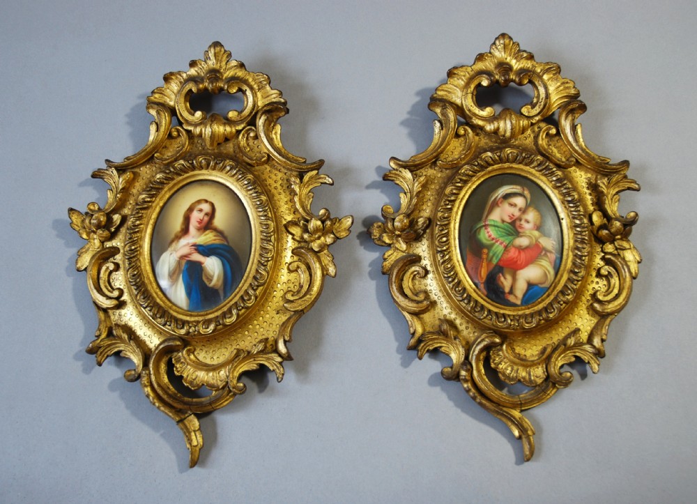 Pair of 19th century finely painted Italian Grand Tour miniatures