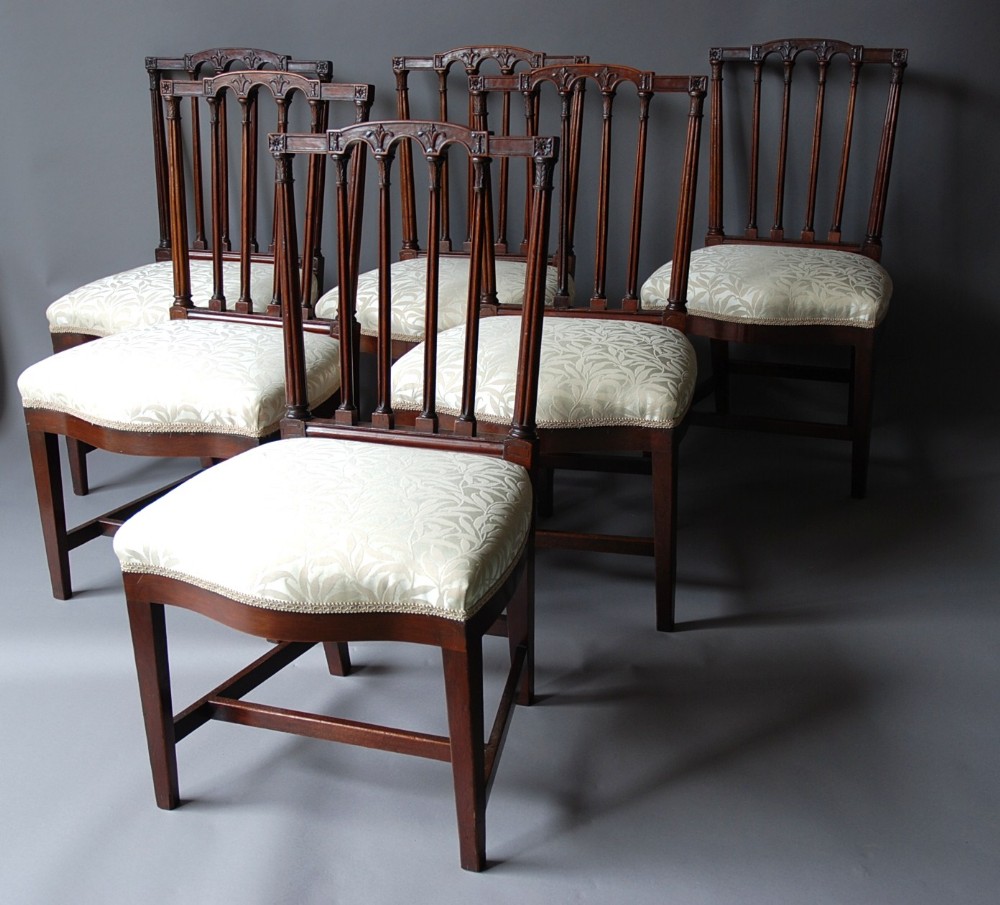 Set of eight mahogany dining chairs