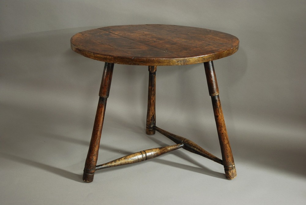 18th century fruitwood & elm cricket table