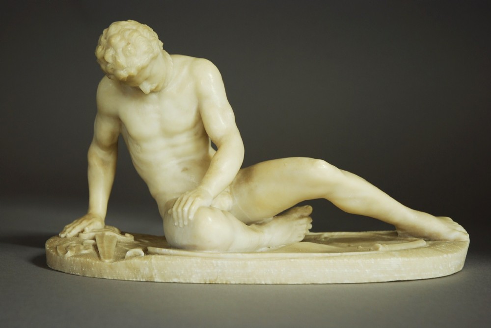 Grand Tour alabaster figure of 'Dying Gaul'