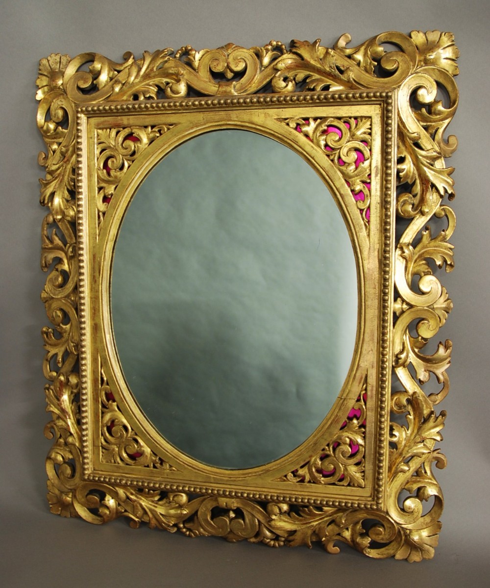 Florentine carved gilt wood mirror of good quality