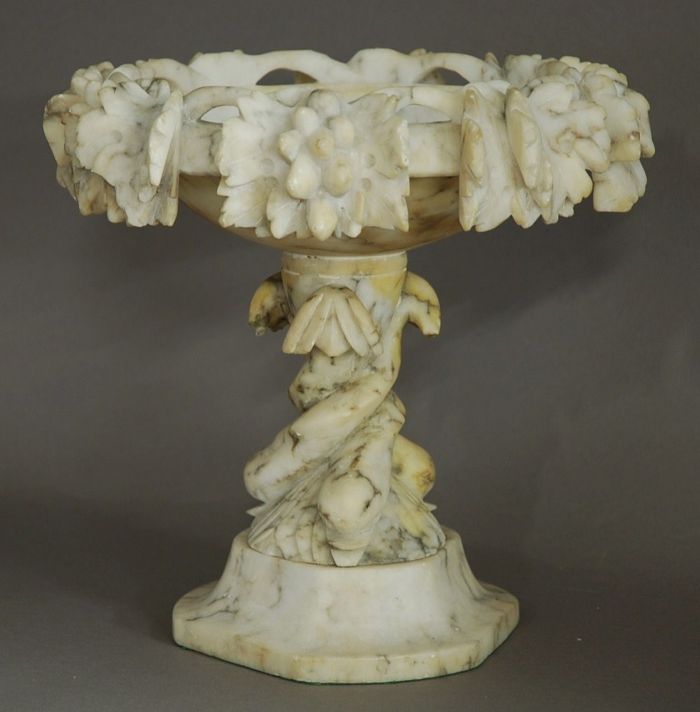 19th century decorative alabaster tazza