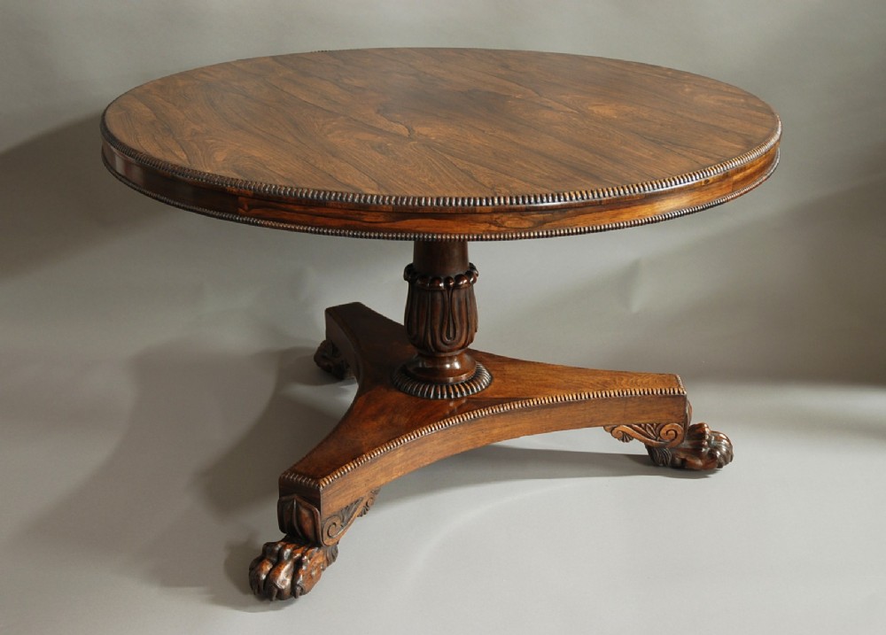 William IV superbly figured rosewood table
