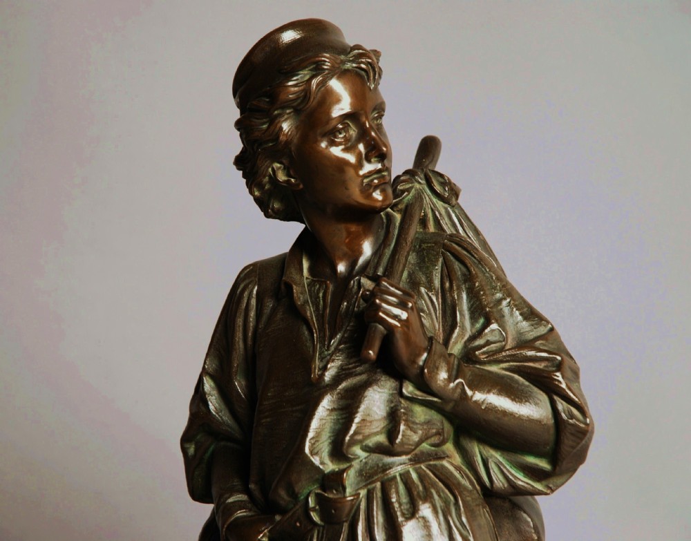 Large 19th century bronze figure of Dick Whittington