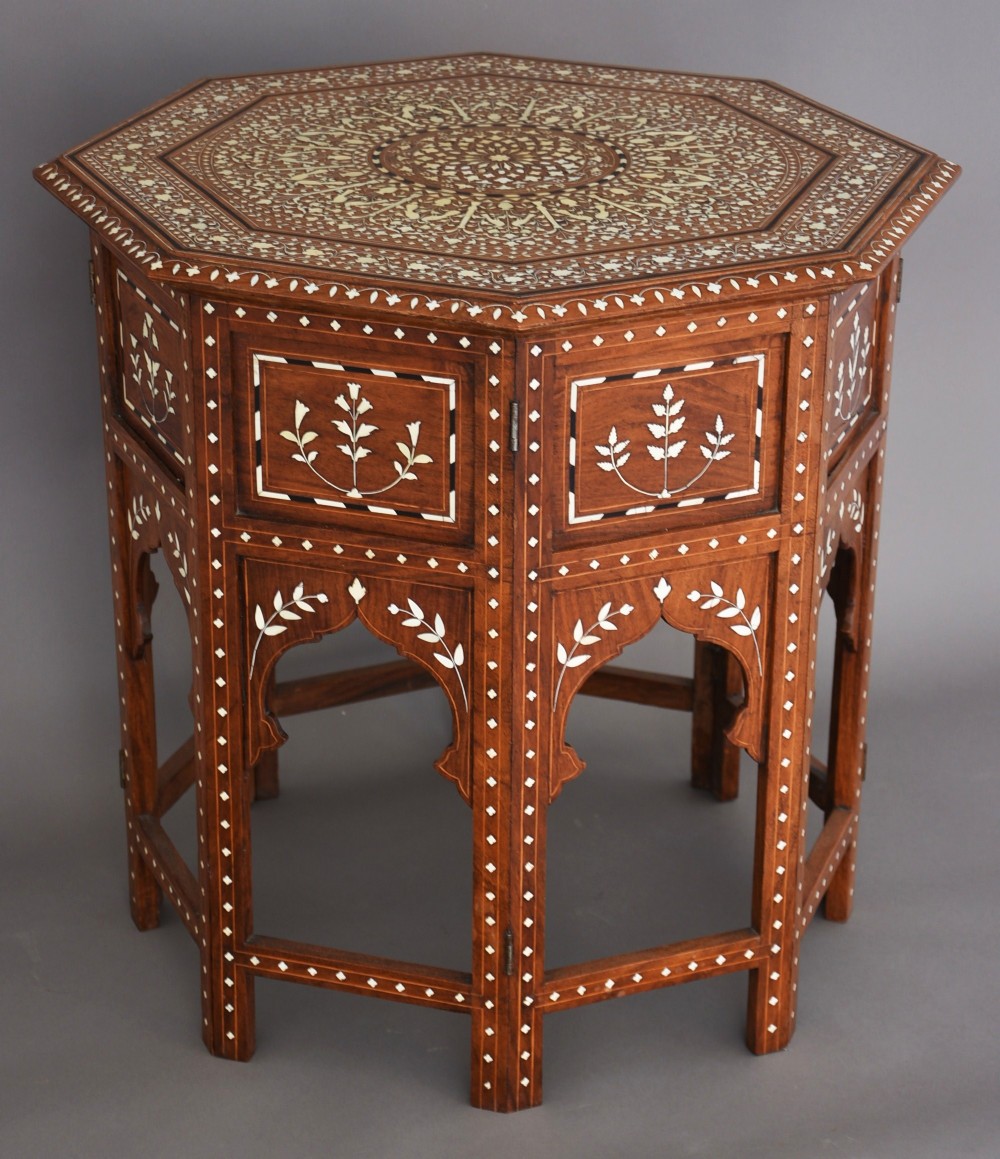 Superb quality profusely inlaid Anglo Indian octagonal table 