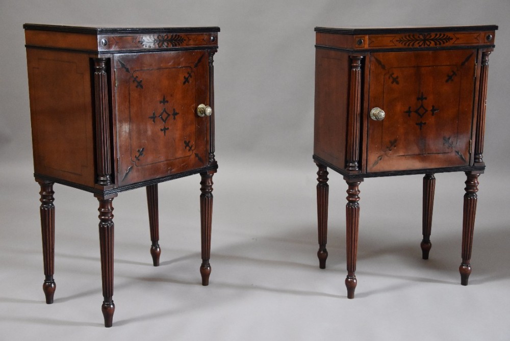 Elegant pair of excellent quality Regency mahogany bedside cabinets