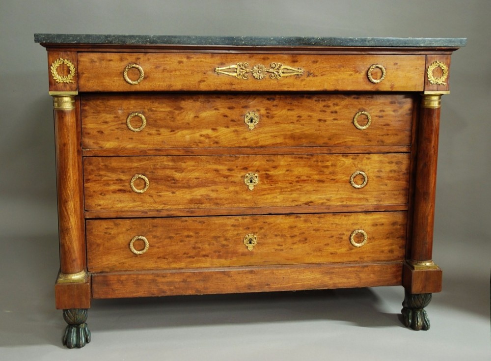 19th century ormolu mounted French Empire mahogany commode