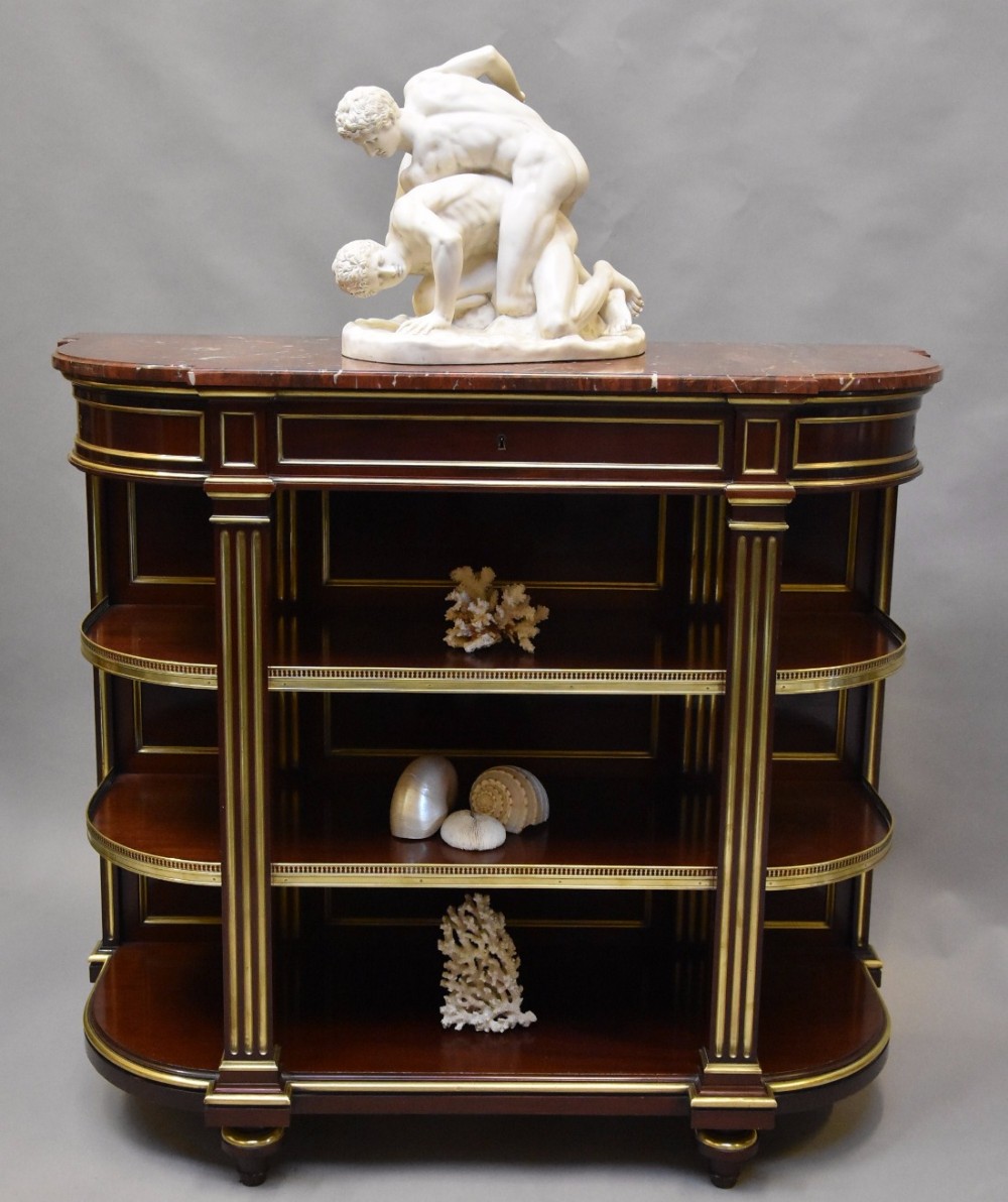 19th century French Empire mahogany & brass etagere of excellent quality