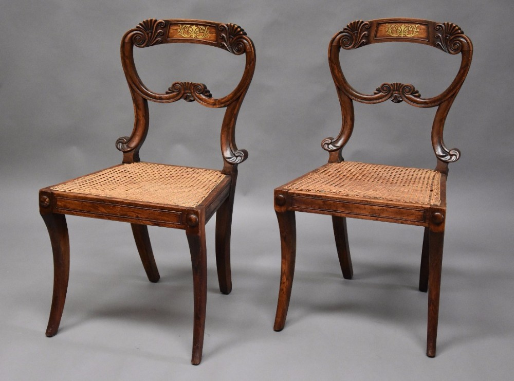 Pair of 19thc simulated rosewood Regency chairs in the manner of Gillows