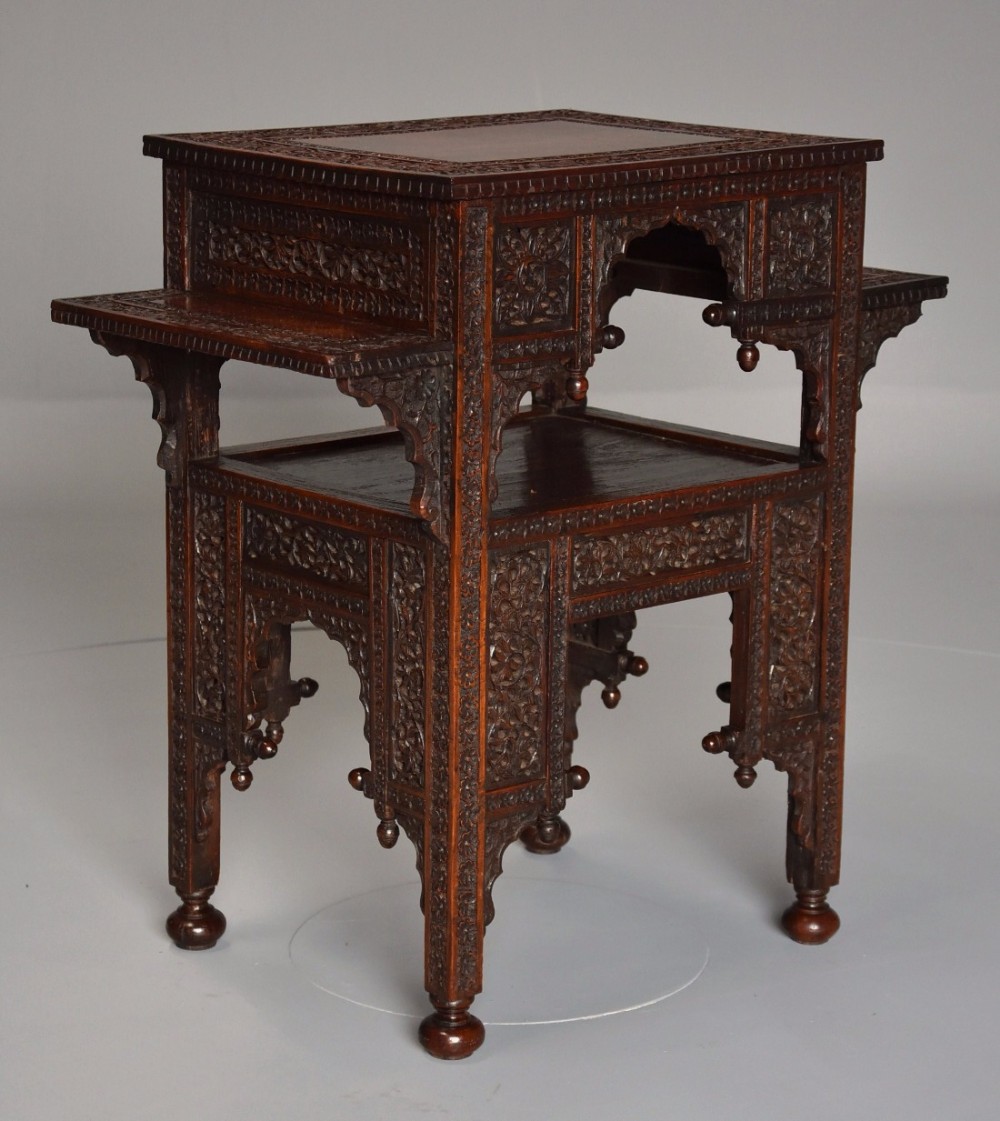 19th century Anglo Indian padouk two tier freestanding occasional table