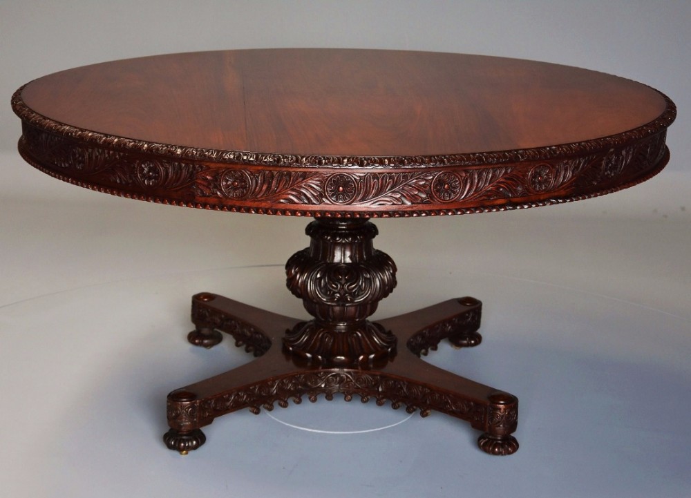 Large mid 19th century Anglo Indian padouk circular centre table