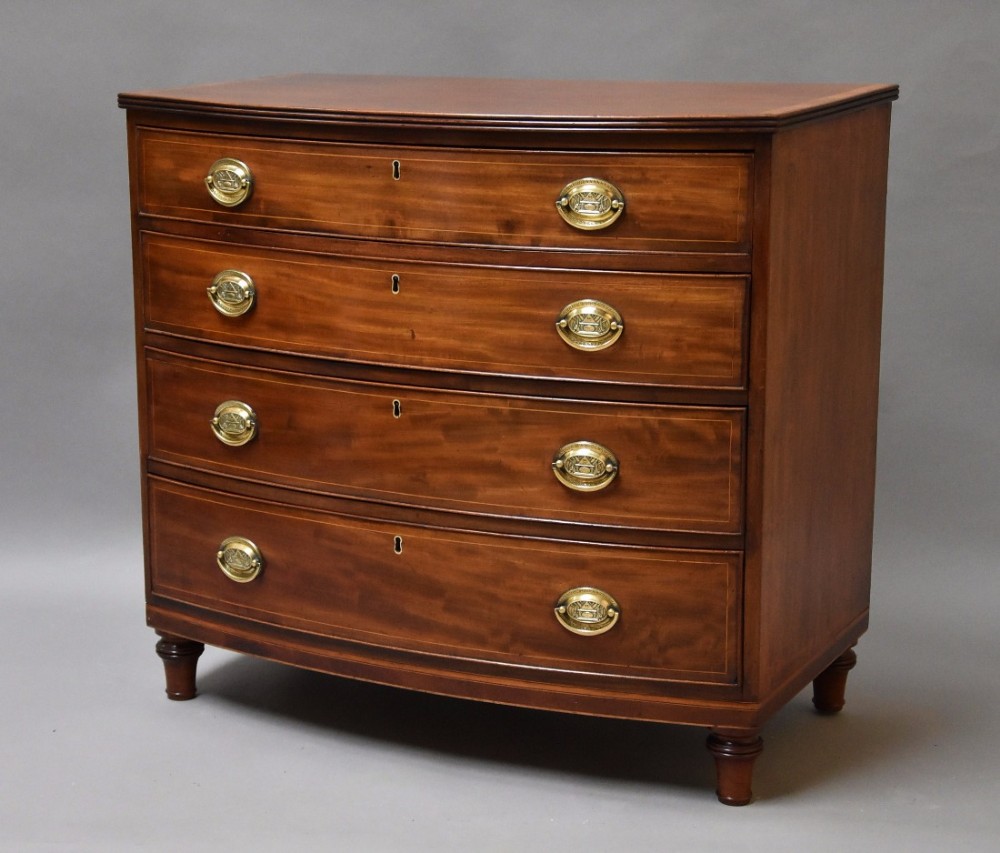 18th century Georgian mahogany bow front chest of drawers