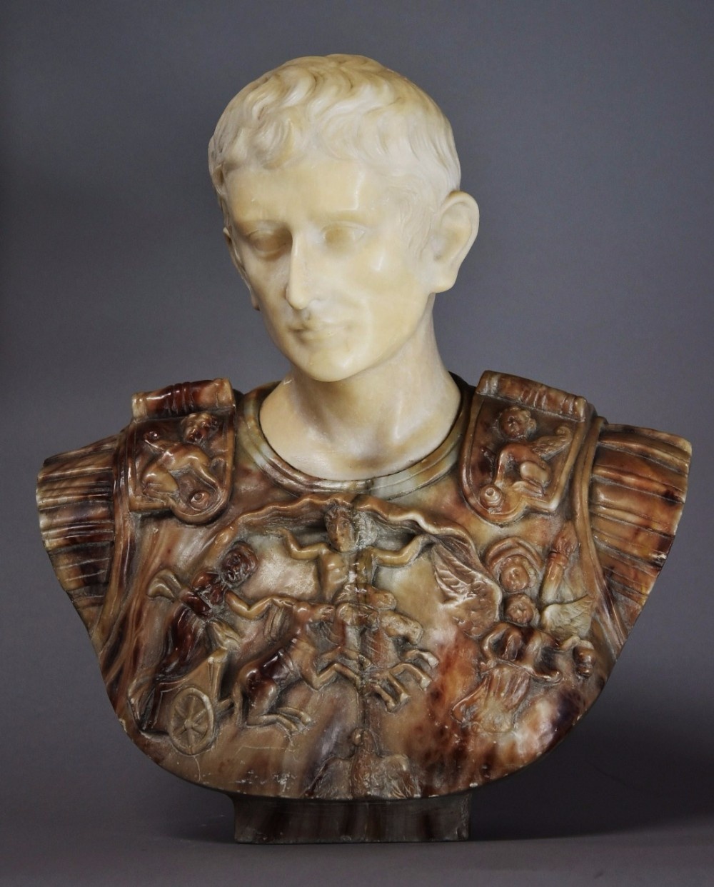 Early 20th century marble bust of a Roman Emperor, probably Caesar