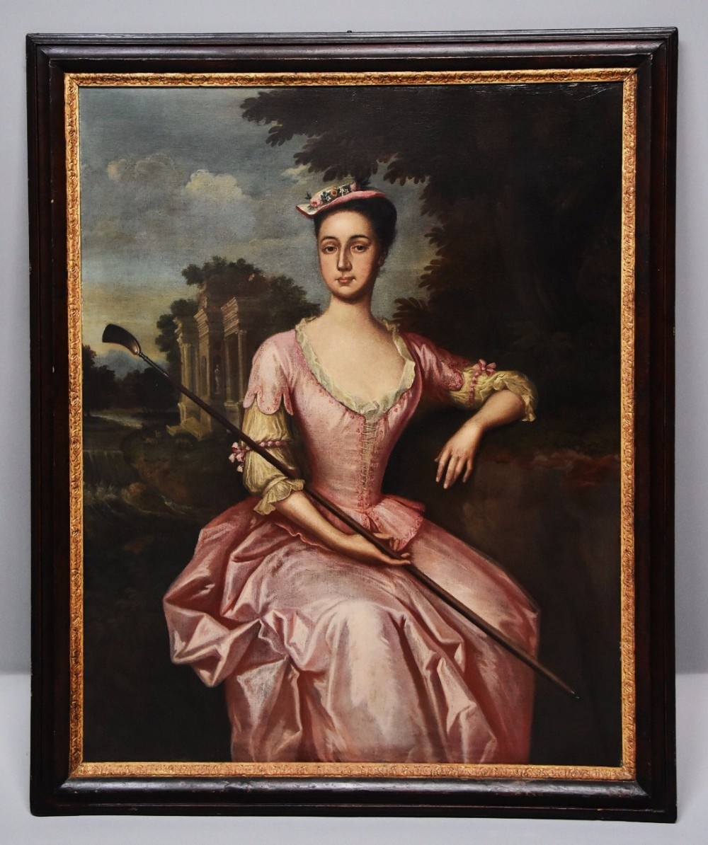 Large 18thc portrait circa 1780 of a young woman, believed to be Mary Yeats