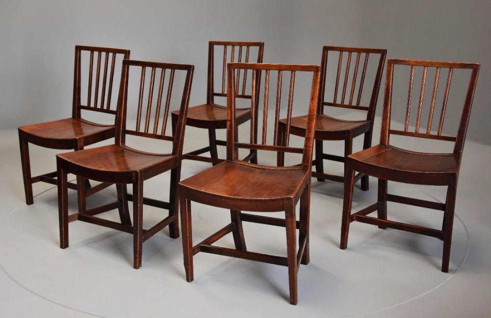 Set of six East Anglian fruitwood chairs in exceptional condition