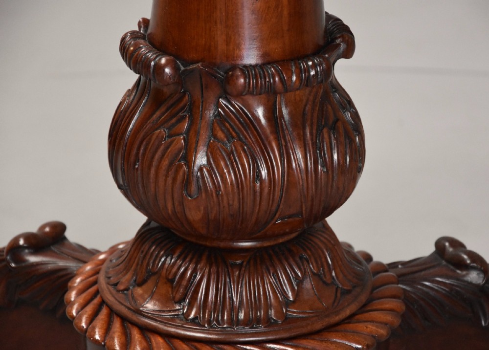 19th century French mahogany Gueridon table with original marble top View IX