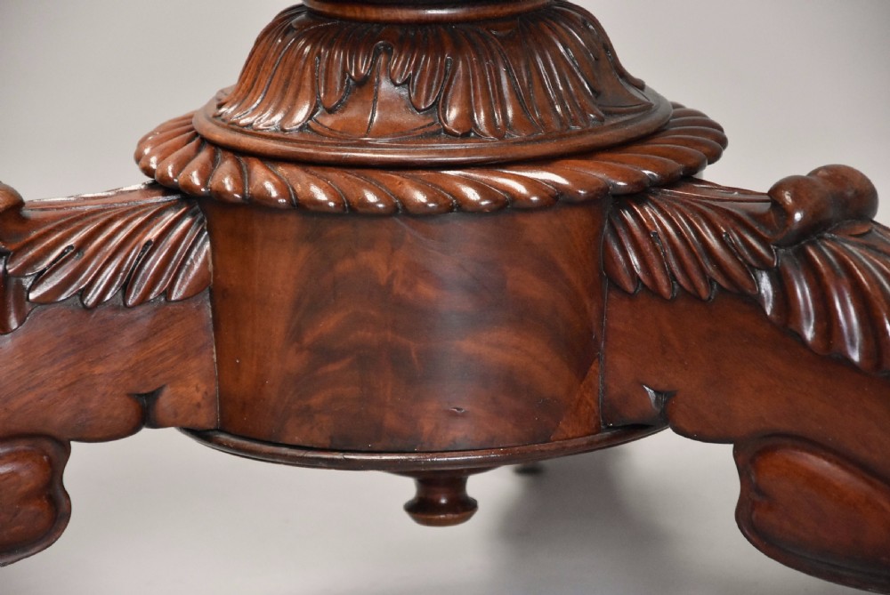 19th century French mahogany Gueridon table with original marble top View XI