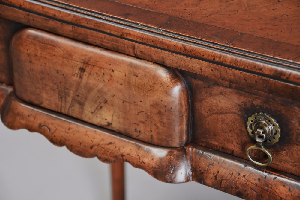 Pair of early 20th century Queen Anne style freestanding walnut side tables View IX
