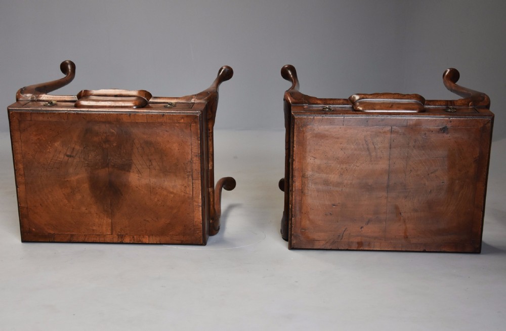 Pair of early 20th century Queen Anne style freestanding walnut side tables View XI