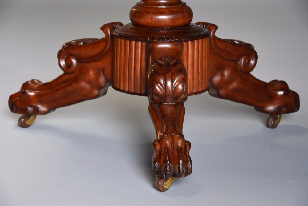 19th century French mahogany Gueridon table with original marble top View VI