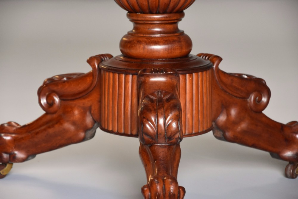 19th century French mahogany Gueridon table with original marble top View VII