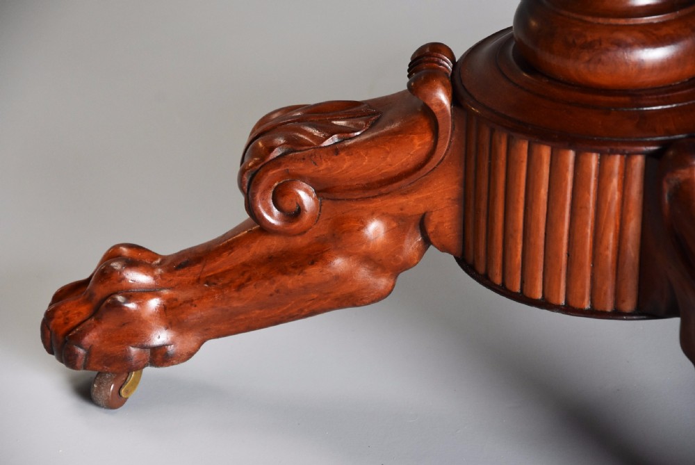 19th century French mahogany Gueridon table with original marble top View VIII