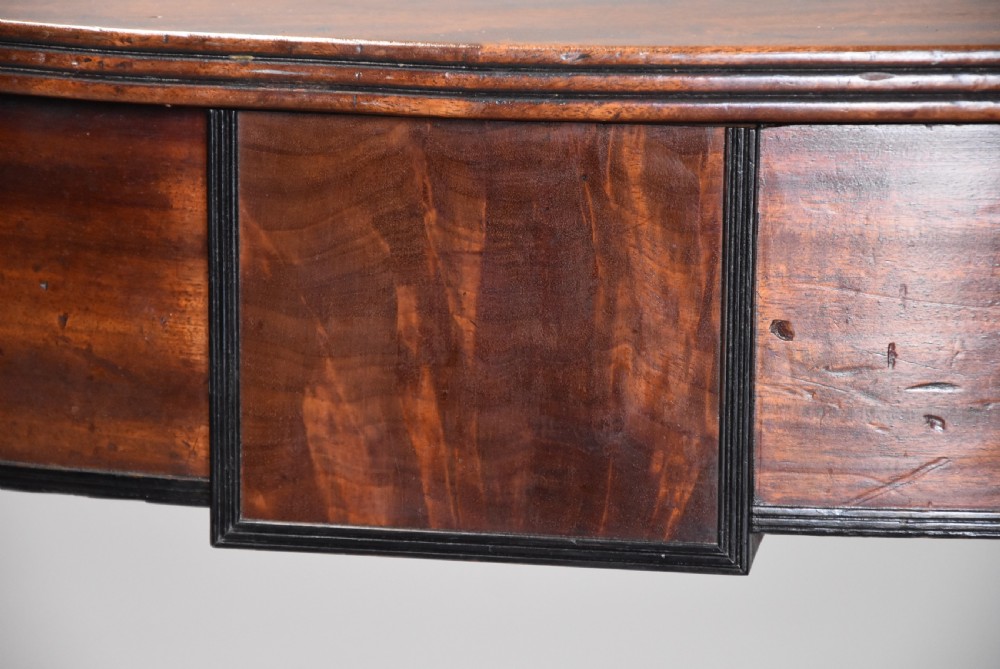 Pair of good quality early 19thc mahogany demi-lune console tables with superb patina View VIII