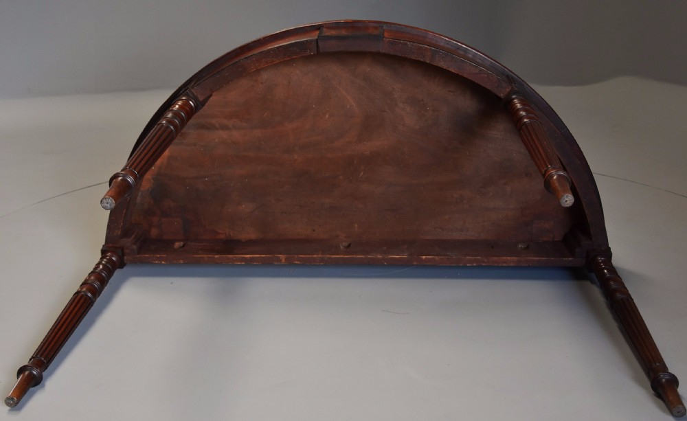 Pair of good quality early 19thc mahogany demi-lune console tables with superb patina View XIII