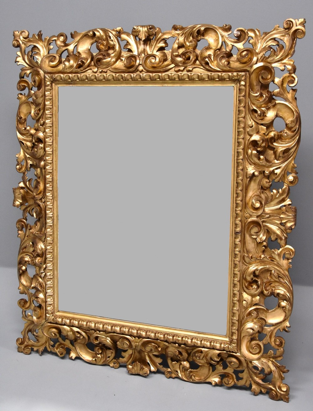 Superb large late 19th century Florentine carved gilt wood mirror