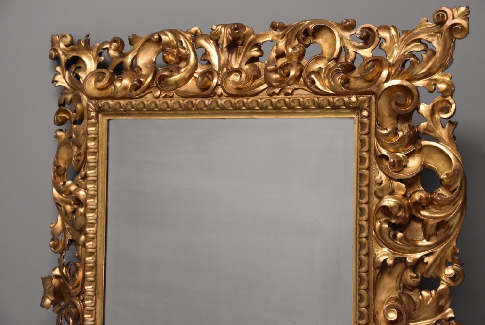 Superb large late 19th century Florentine carved gilt wood mirror View VII