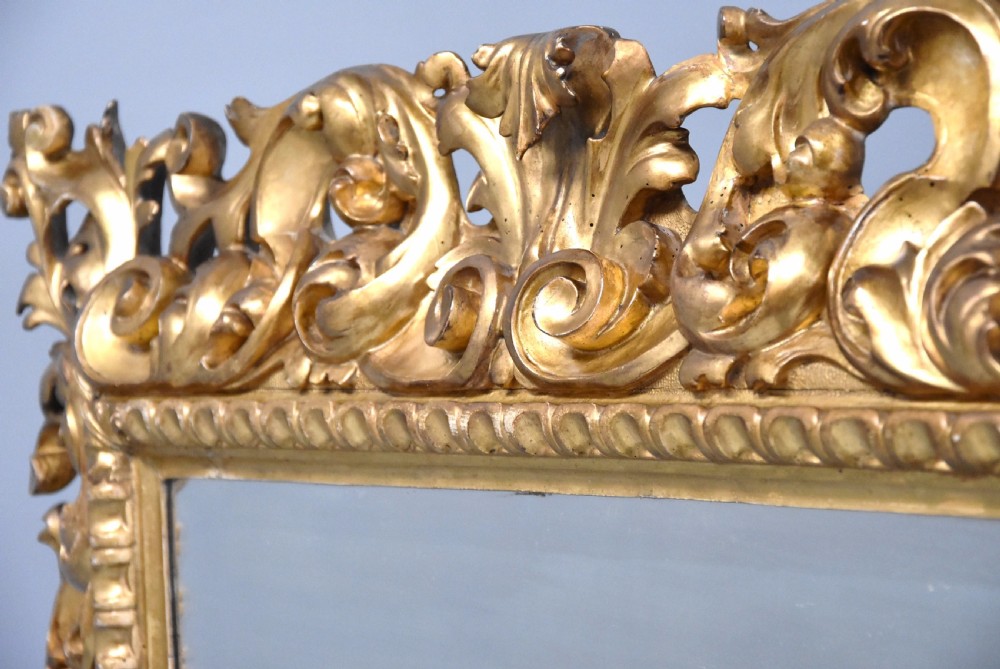 Superb large late 19th century Florentine carved gilt wood mirror View X