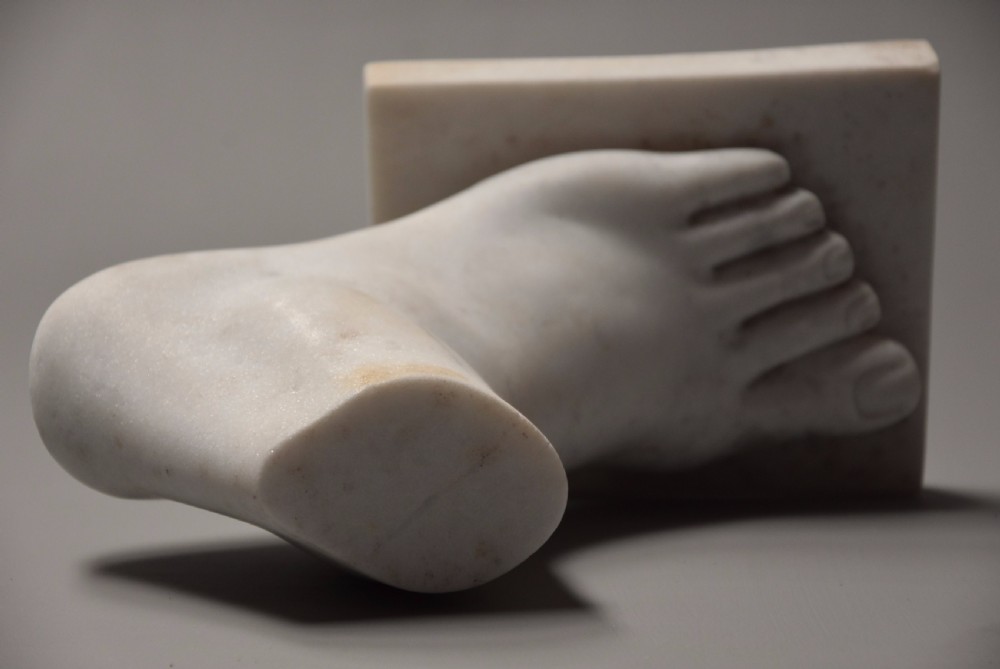Late 19th century Grand Tour style marble sculpture of a foot, after the Antique View XI