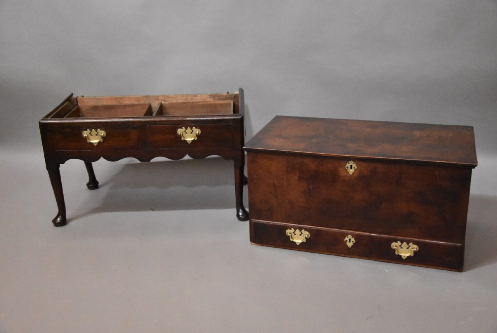 Mid 18th century oak chest on stand of fine patina View VII