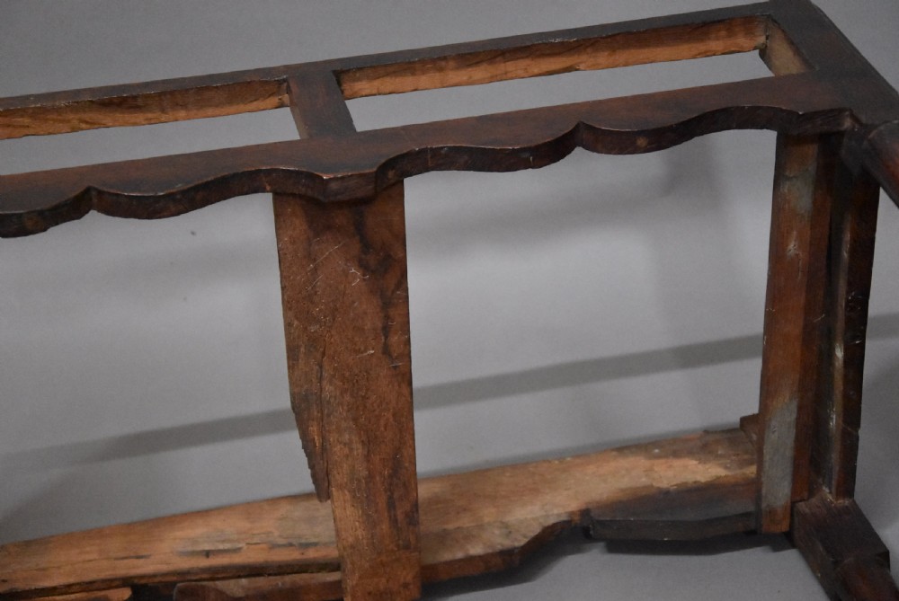 Mid 18th century oak chest on stand of fine patina View X