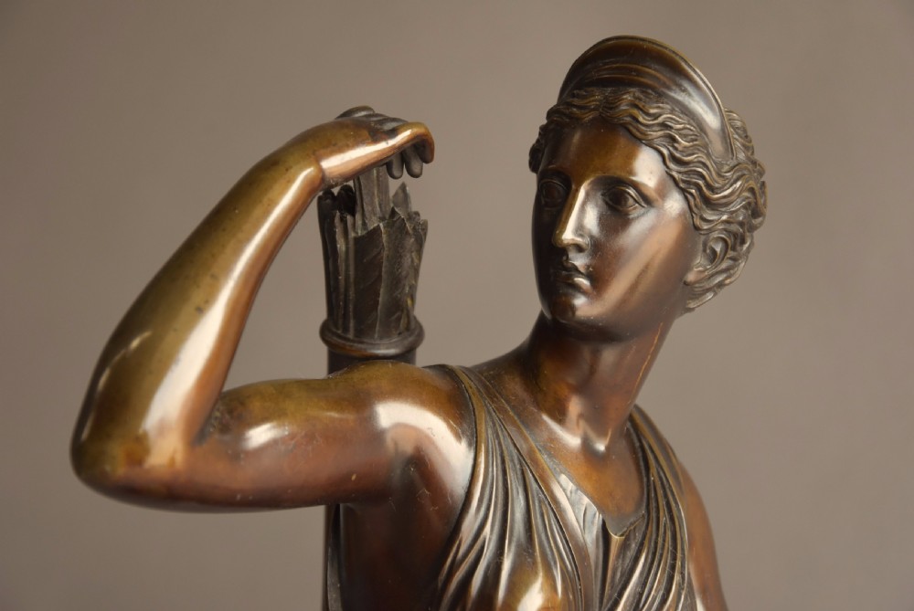 French mid 19th century bronze figure 'Diana of Versailles' or 'Diana the Huntress' View VI