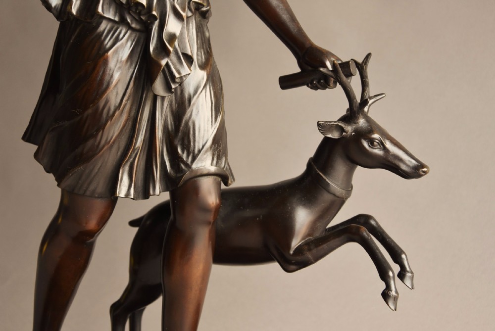 French mid 19th century bronze figure 'Diana of Versailles' or 'Diana the Huntress' View VII