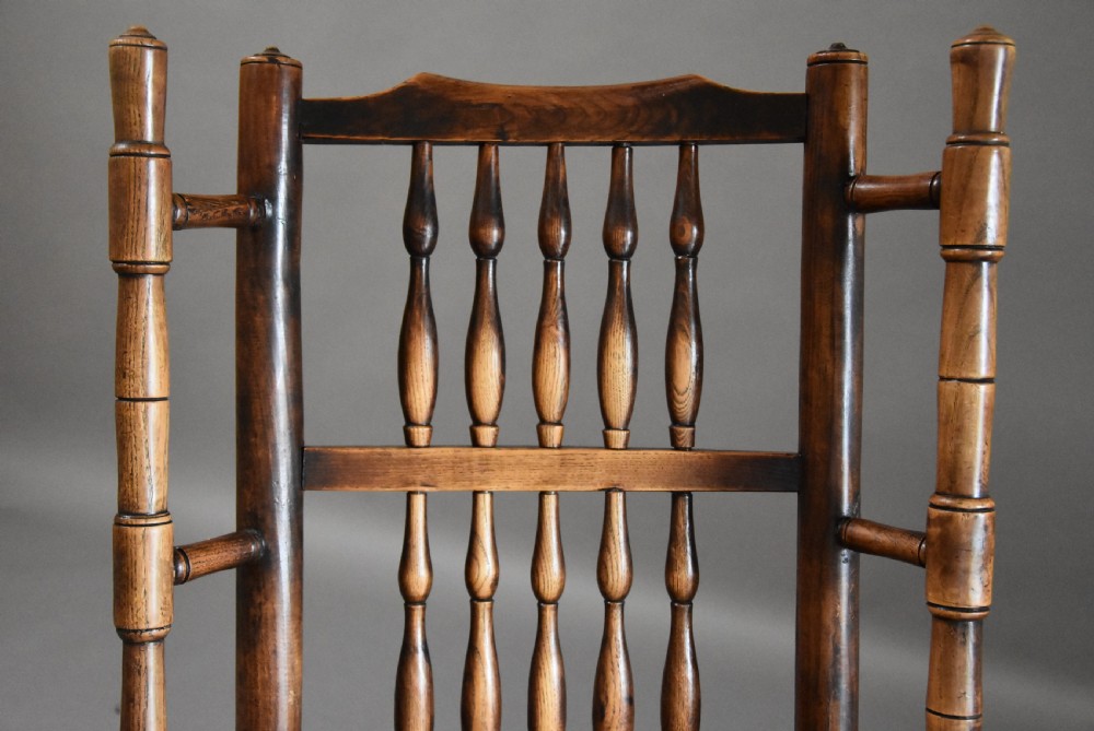 Mid 19th century ash rocking chair (or nursing chair) of superb patina View III