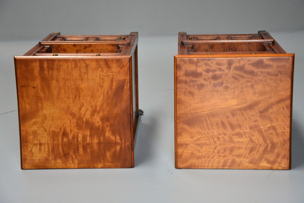 Pair of late 19th century satin birch bedside cabinets with Aesthetic Movement influence View XIII