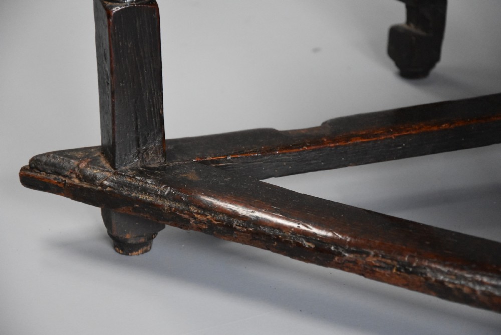 Rare & unusual late 17th century oak gateleg corner table with superb patina View XII