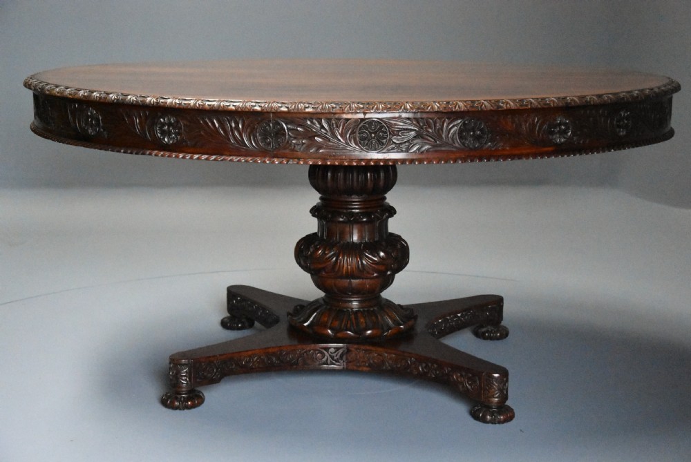 Mid 19th century large Anglo Indian padouk circular centre table